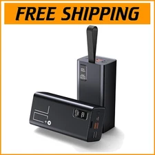 High Capacity 70000mAh Power Bank with 5 Outputs & LED Display for Travel Ease