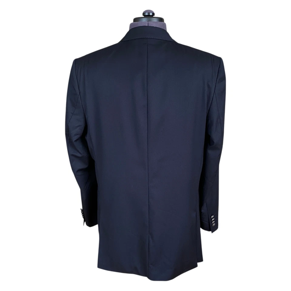 Milano Uomo Blazer Jacket Navy Blue Loro Piana Super 140s Wool Men's EU102 UK42L - Image 4 of 4