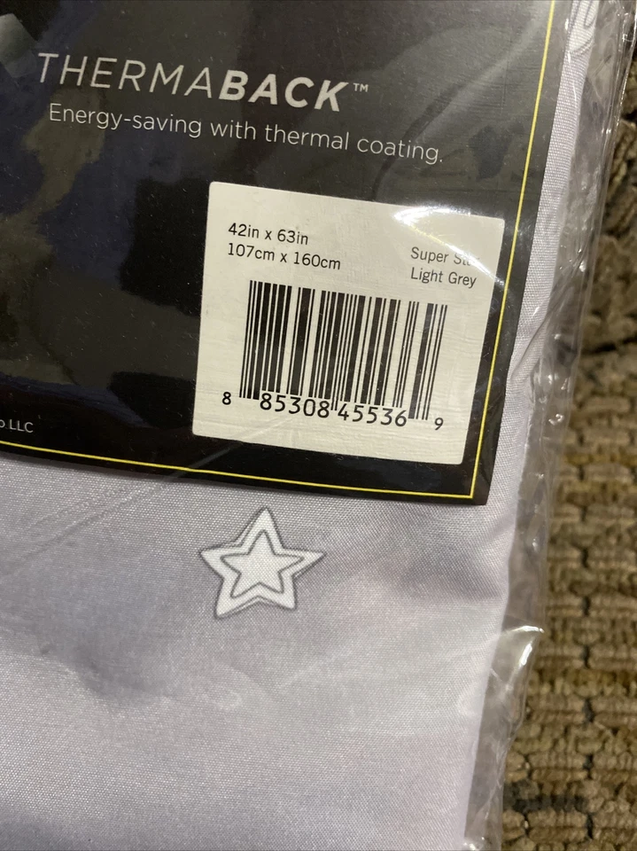 Cortina Eclipse Blackout Panel de Bolsillo de Una Varilla 42x63 Super Star Gris Claro Foto 3 de 4