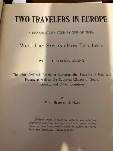 Two Travelers in Europe: Very Good Condition, 1898, First Ed. - Picture 5 of 10