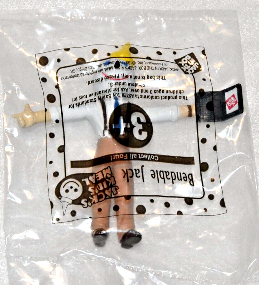 Vintage 1997 JACK IN THE BOX Bendable Jack w/Casual Attire Jack