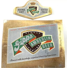 Vintage Rare Foil Gipps Amberlin Beer Label Chicago Illinois Extra Dry Pale Neck