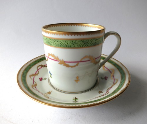 MOKKATASSE / ESPRESSOTASSE LIMOGES HAVILAND PORZELLAN DEKOR VIEUX PARIS GRÜN