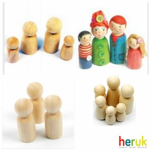 wooden peg doll family
