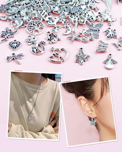 Wholesale Bulk Lots Jewelry Making Silver Charms Mixed Smooth Tibetan Silver Met - Imagen 7 de 7