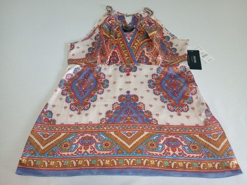 NWT Nicole By Nicole Miller Multi Sleeveless Dressy Top Size 14