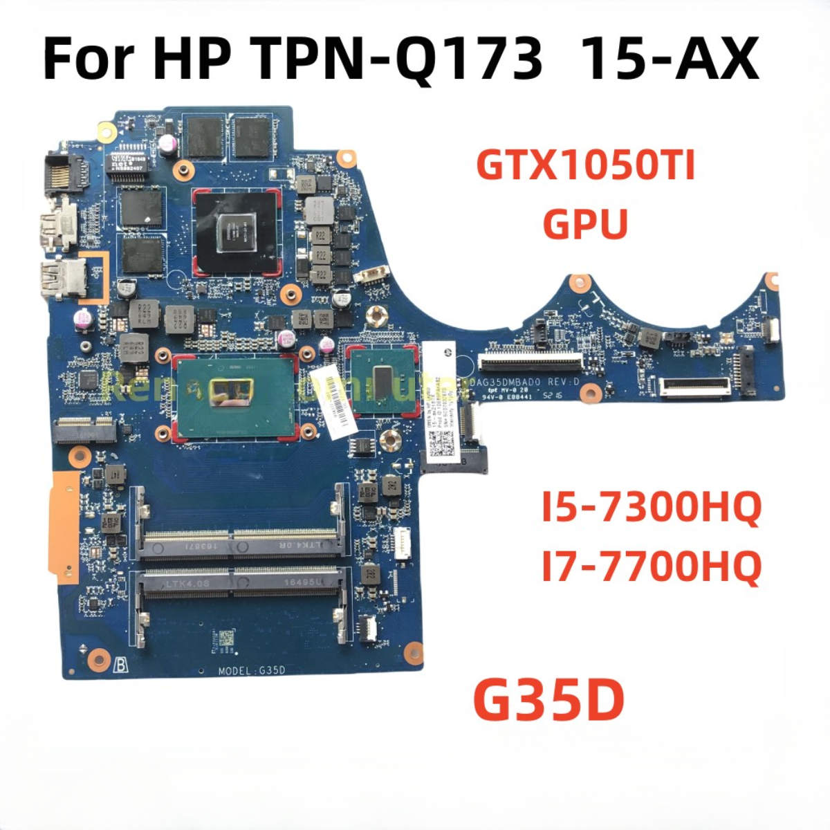 DAG35DMBAD0 G35D For HP15-AX 15-BC motherboard DDR4 with I5-7300HQ