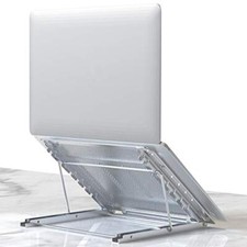 Laptop Stand, Tablet Laptop Holder Stand Foldable Ventilated M Silver