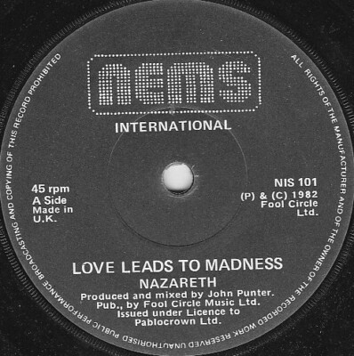 Nazareth  - Love Leads To Madness (7'', Single)