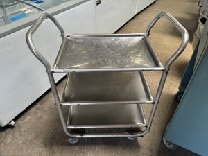 Utility Stainless Steel Bus Cart 29-1/2" x 17" Heavy Duty Mobile Durable #2556
