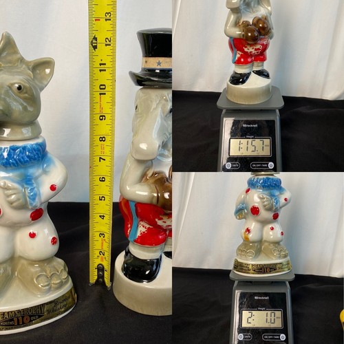 Vintage 1964 1968 James Beam C Miller Political Decanter Bottles Boxing Donkey - Picture 9 of 11