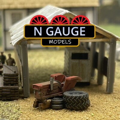 PAINTED - N Scale Gauge Tractor  'Project Barn Find; 1:148  (Farm Junk 1:160 )