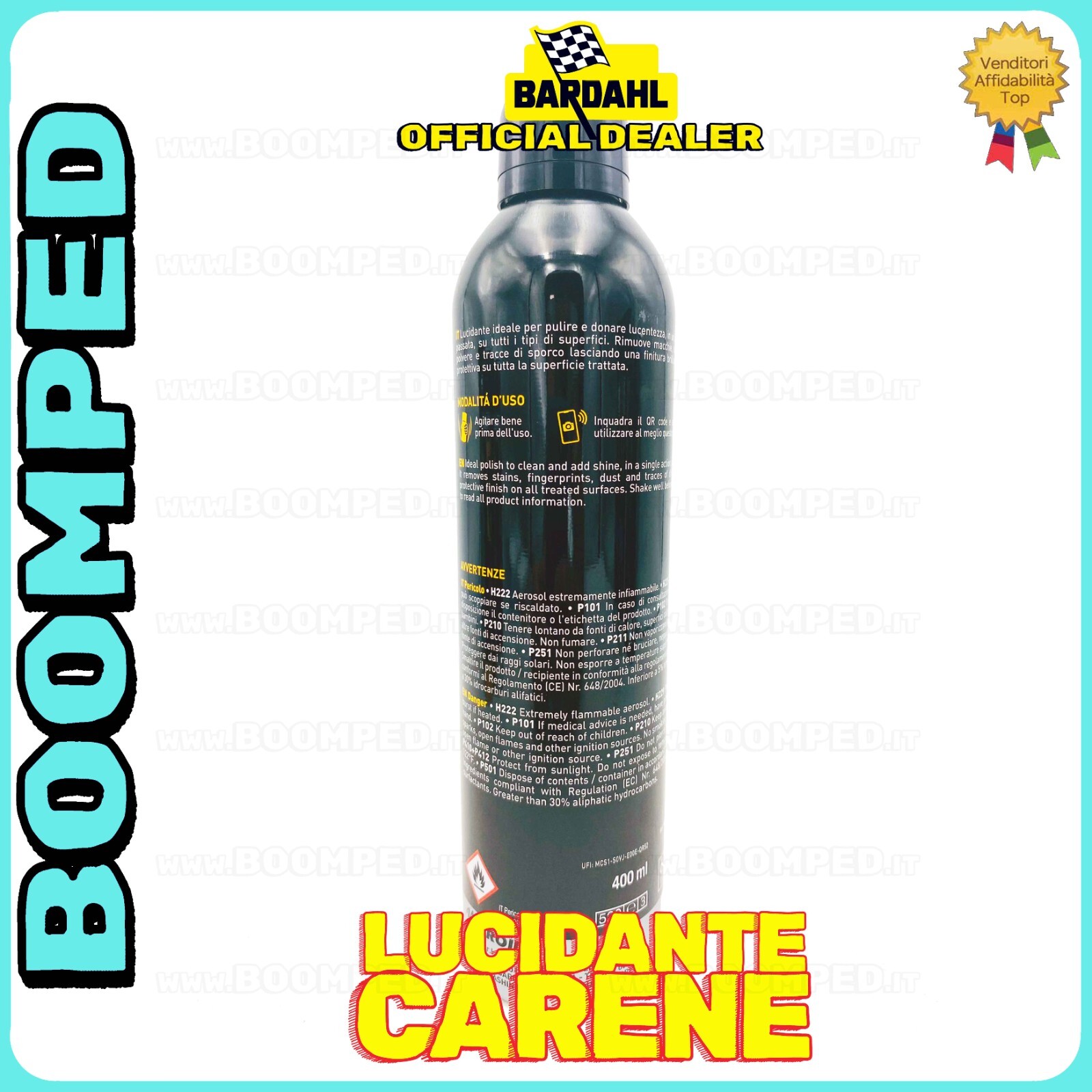 Offerta 5x Bardahl K9 Lucidante Moto 400ML 05BD27 - Pulitore Carene Spray - 3