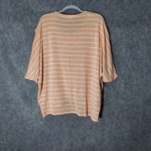 Nurture Tunic L Knit Dolman Short Sleeve Striped Criss Cross Nautical Coastal - Bild 6 von 20