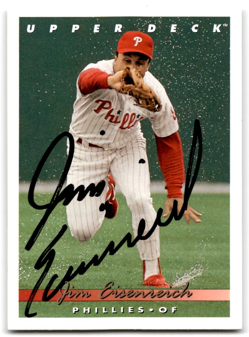 1993 Upper Deck Signed Jim Eisenreich Philadelphia Phillies #800