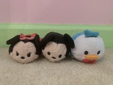 Disney Tsum Tsum Mickey Minnie  Donald Duck Collection - Lot of 3 Plush Toys