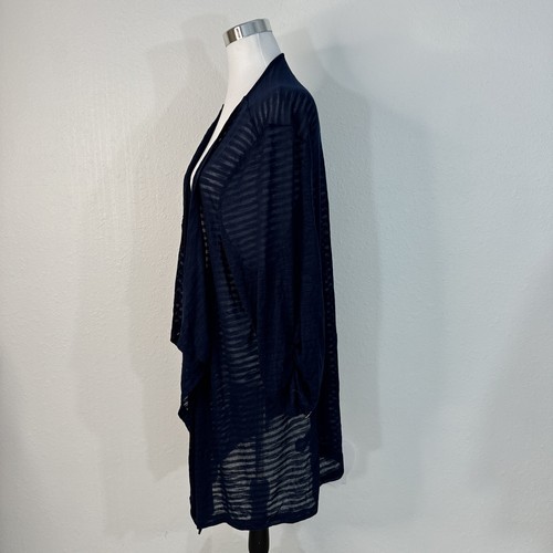 Catherines Cardigan Sweater Womens Size 4X Blue Open Front Duster Tunic Sheer - Picture 5 of 15