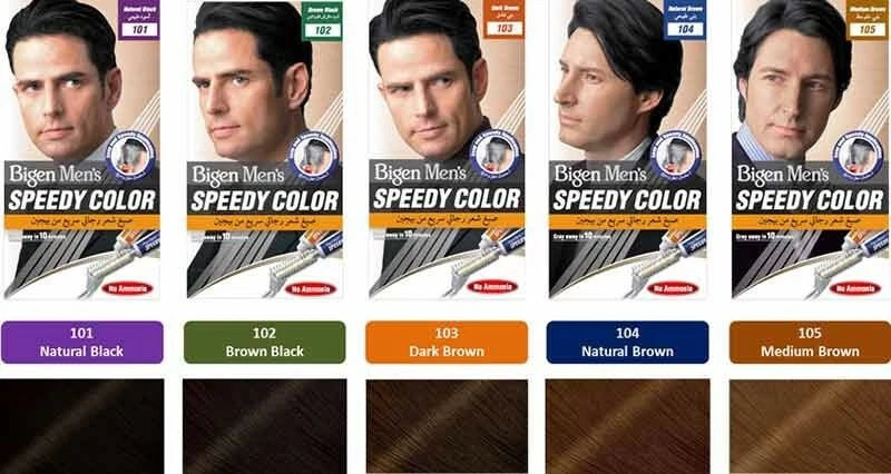 Bigen Mens Speedy Hair Colour . Bigen color 101, 102, 103, 104, 105