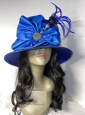 Whittall Shon Blue Rhinestones Hat Pin Wedding Cogic Church Derby Hat