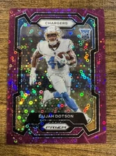 2023 PRIZM PURPLE NO HUDDLE ELIJAH DOTSON ROOKIE LA CHARGERS RC /35 SSP FREE