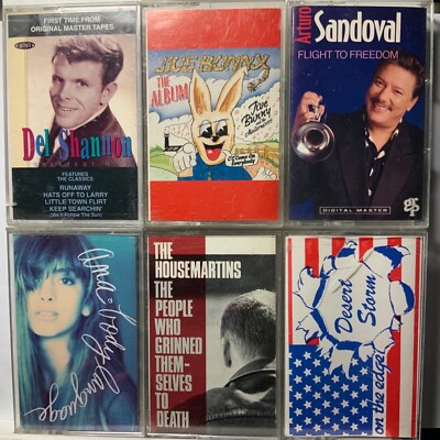 LOT OF 8 ORIGINAL CASSETTE TAPES-DIFFERENT STYLES-JIVE BUNNY-SOME PROMOS-USED