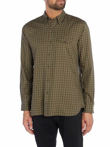 Chemise homme Ralph Lauren col boutonné à carreaux manches longues Sage Small neuve avec étiquette
