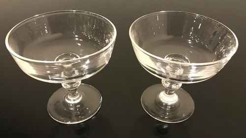 Set of (2) Steuben Glass Champagne Sherbet Glasses Mint