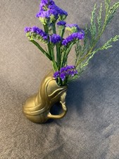 Vase Jugendstil Messing abstrakt gilde Handwerk original Etikett