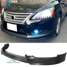 Fit 13-17 Nissan Sentra OE Style PP Unpainted Black Front Bumper Lip Spoiler