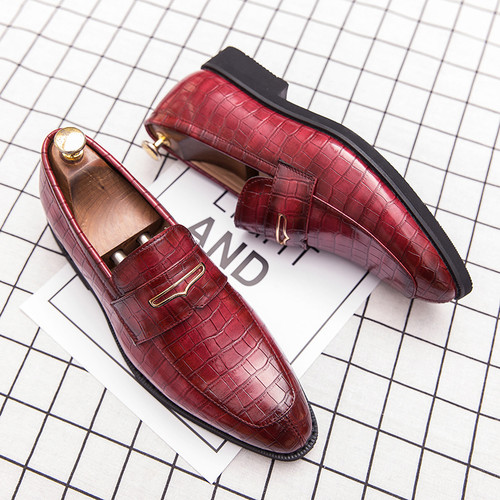 Scarpe eleganti retrò uomo punta quadrata pelle di serpente casual business formali nuove - Foto 17 di 22