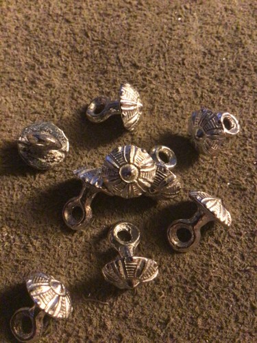 Pewter buttons 11mm patterned dome (12 pack) for historical clothing & costume. - Picture 3 of 3