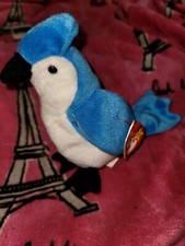 Rare Rocket the Blue Jay Beanie Baby, Rare Tag Errors