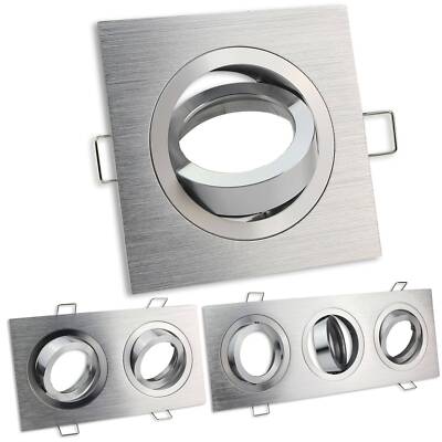 6x Einbaurahmen eckig Set GU10 GU5,3 schwenkbar 1 2 3 fach Gehäuse Einbauleuchte