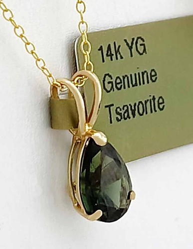 GENUINE 1.04 Carats TSAVORITE PENDANT 14k GOLD - Free Appraisal Service