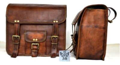 Motorcycle Side Pouch Brown Leather Side 2 Bags Pouch Saddlebags Panniers 2025