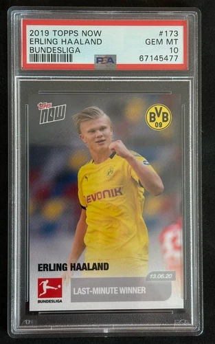 2019 TOPPS NOW BUNDESLIGA #173 ERLING HAALAND ROOKIE RC PSA 10