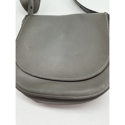 Coach Leder SaddleBag Designer Handtasche Alltagshandtasche grau Vintage