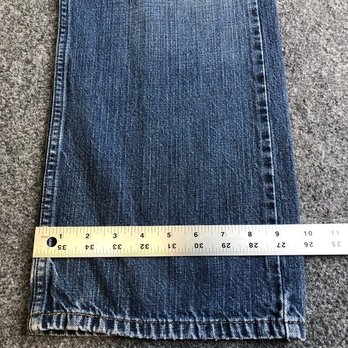 Vintage Levis 569 Jeans Mens 36x30 Blue Loose Skate Baggy Whiskering 100% Cotton - Picture 9 of 12