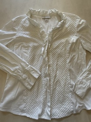 Women s Pin Tuck Button Down Blouse Size Large