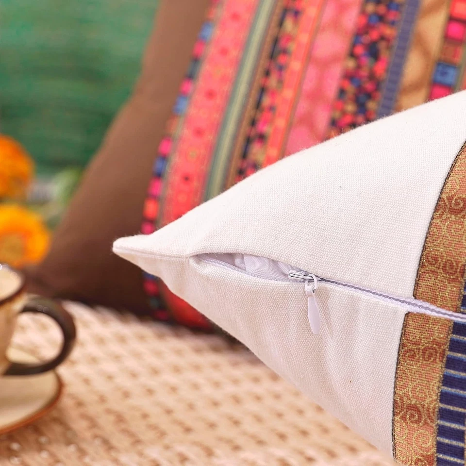 Chic Patchwork Farmhouse Pillowcases, 12" x 20", Eco-Friendly Design, Set of 2 - Image 4 of 4