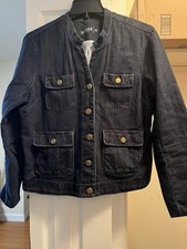 GAP 1969 XL Ladies Denim Jacket, Lined, 8 Pockets, Button Close, Nice, Warm READ