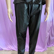 Umbranded Black Faux Leather Jogger Pants Elastic Waist Size S/M