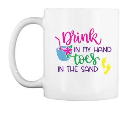 DRINK IN MY HAND SOMMER URLAUB DESIGN AUF EINER KERAMIKTASSE - PERSONALISIERBAR