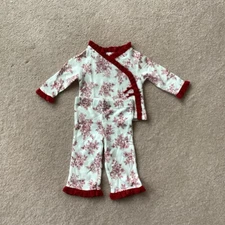 KOALA BABY INFANT GIRLS 2PIECE HOLIDAY OUTFIT, 6-9 MONTH, RED FLORAL ON IVORY
