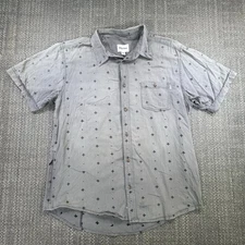 Rhythm Shirt Mens M Gray Cross Stitch Embroidery Surf Huckberry Preppy Beach