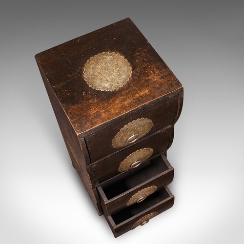 Vintage Barber's Chest of Drawers, Turkish Pine Bombe Front Cabinet, Mid Century - Picture 9 of 12