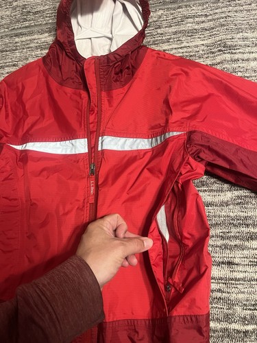 Boys L.L Bean Large 14/16 Trail Model Rain Shell Jacket Windbreaker Coat Pockets - Picture 12 of 19