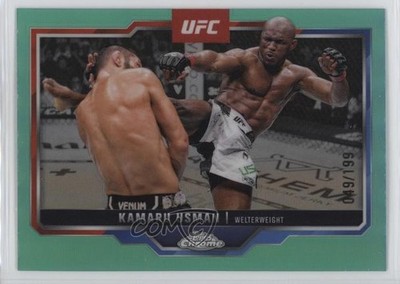 2025 Topps Chrome UFC Aqua Refractor 49/199 Kamaru Usman #27 1d77
