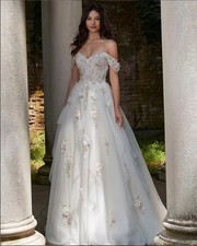 Sweetheart Wedding Dresses A Line Appliques Bridal Gowns Custom Made Bride Dress