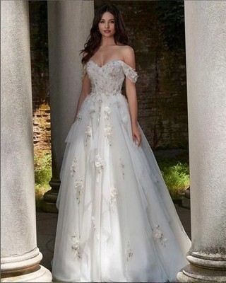 Sweetheart Wedding Dresses A Line Appliques Bridal Gowns Custom Made Bride Dress
